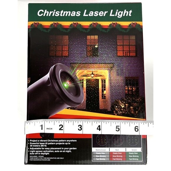 CHRISTMAS LASER LIGHT PROJECTOR OUTDOOR DECORATION DISPLAY 9 Adjustable Patterns - Picture 7 of 9